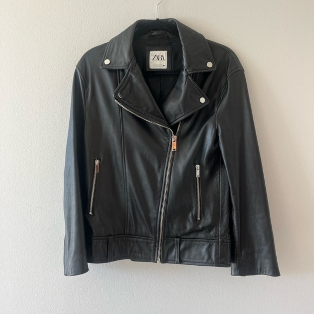 Zara Women's Black Faux Leather Jacket